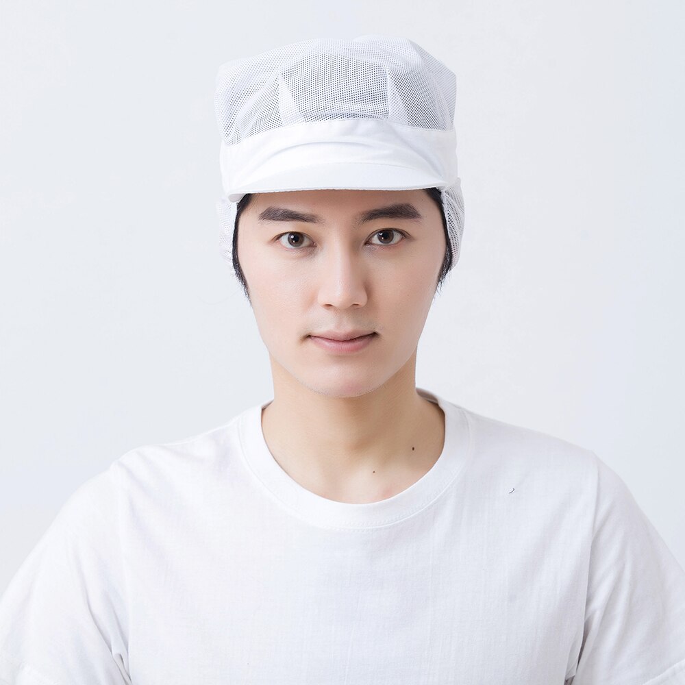 Gorro de Chef de malla blanca, gorros de cocina transpirables para hombre y mujer para cantina del Hotel, comedor, restaurante, camarero, trabajo en fábrica