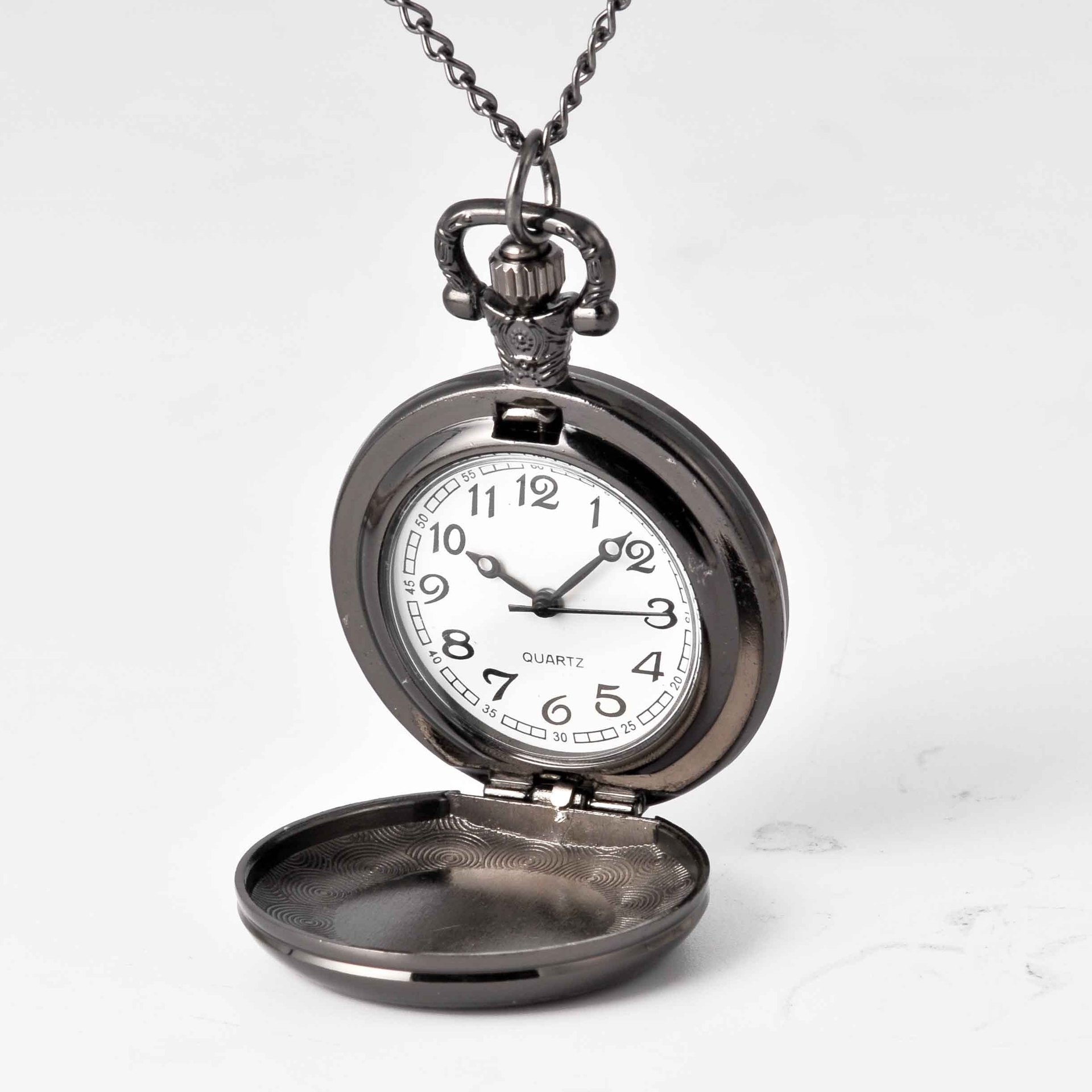 Pocket Watch Classic Black Pocket Watch In The Pocket Watch Black Grooved Pocket Watch For Men And Women