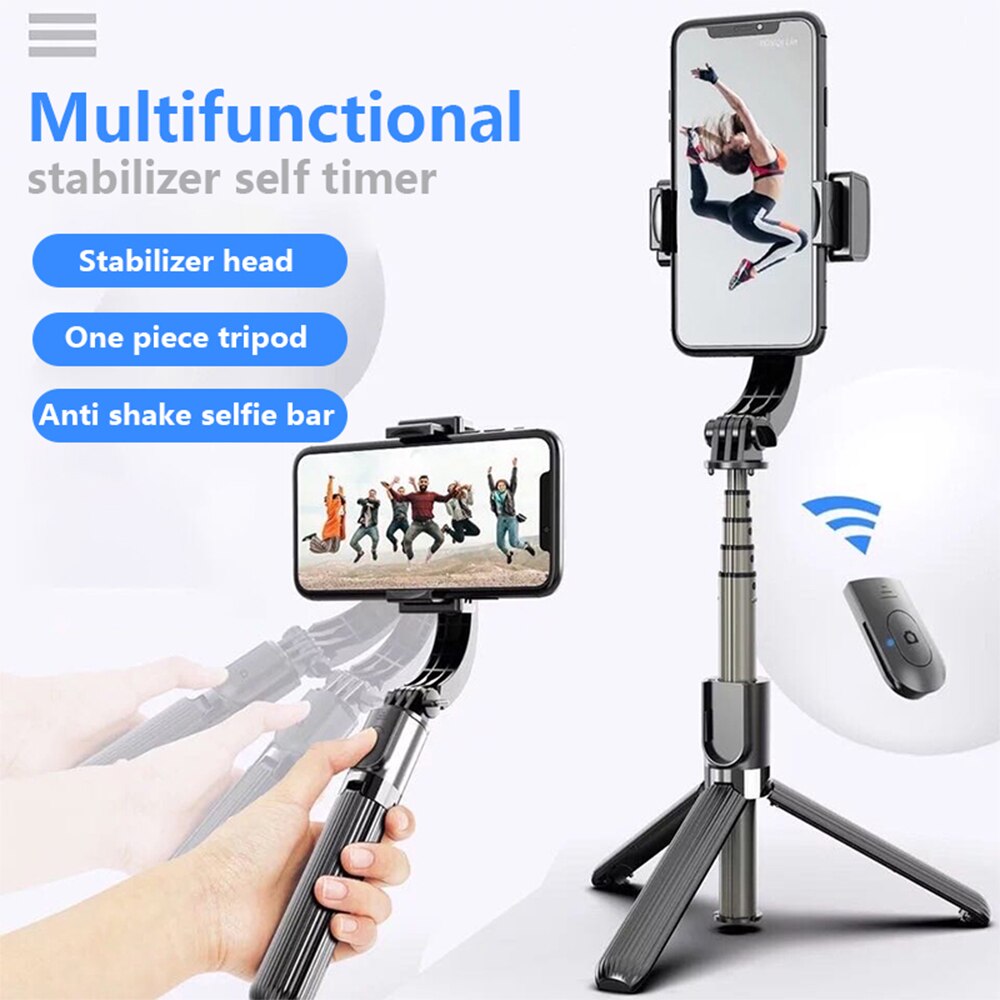 Stabilizer Smart Chip Anti-shake Sleek Foldable Tripod Handheld Gimbal Stabilizer Portable Selfie Stick Multiple Camera Modes