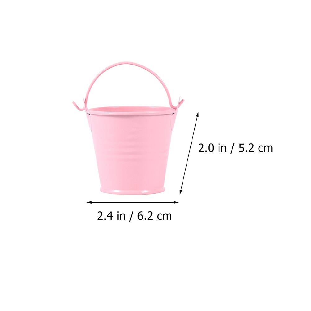 12Pcs Simple Iron Bucket Iron Bucket With Handle Metal Bucket Garden Decor for Garden Home Decor Adorn
