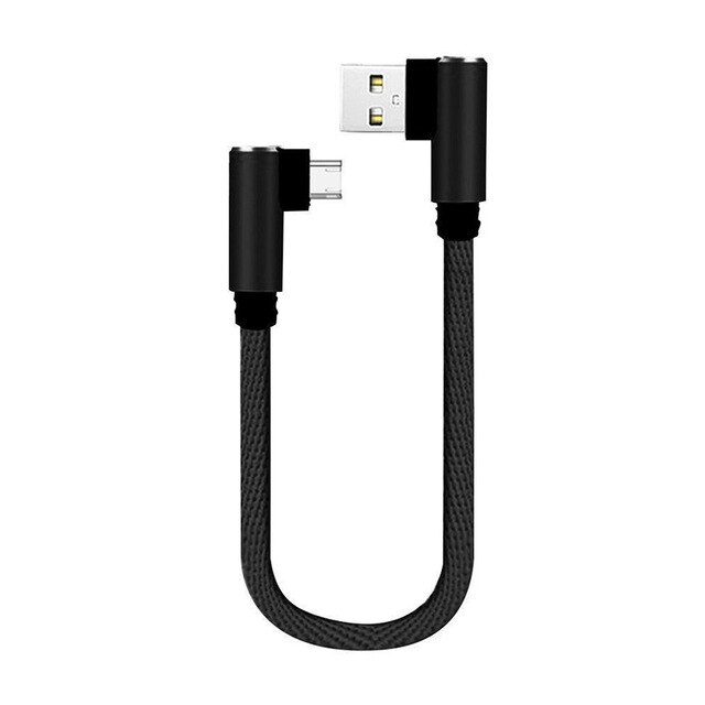 Câble de chargement Portable Micro Usb, 25Cm, pour téléphone Portable et tablette, câble de données en Nylon: micro black