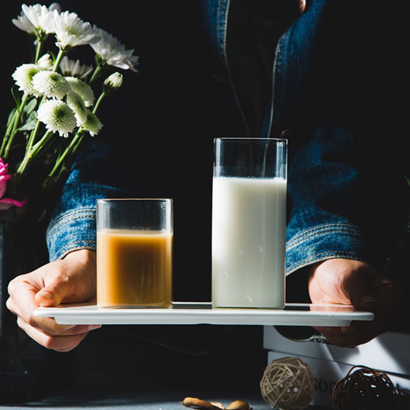 Crystal Round Glass Printing Breakfast Milk Coffee Cup Transparent Heat-resistant Cup Home Drinkware 250ml/370ml