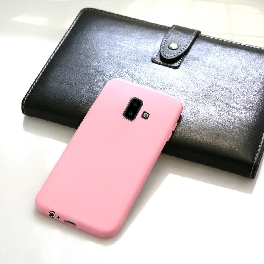 Etui na telefon do Samsung Galaxy J6 2018 okładka cukierki kolor dla Fundas Samsung J6 2018 J600F J6Plus J6 + J 6 Plus 2018 Case miękkie Capa