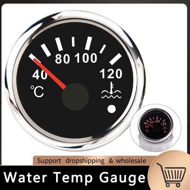 52MM wskaźnik temperatury wody 40-120 stopni z czujnikiem temperatury wody z alarmem temperatury silnika pasuje robić łodzi samochodowych morski