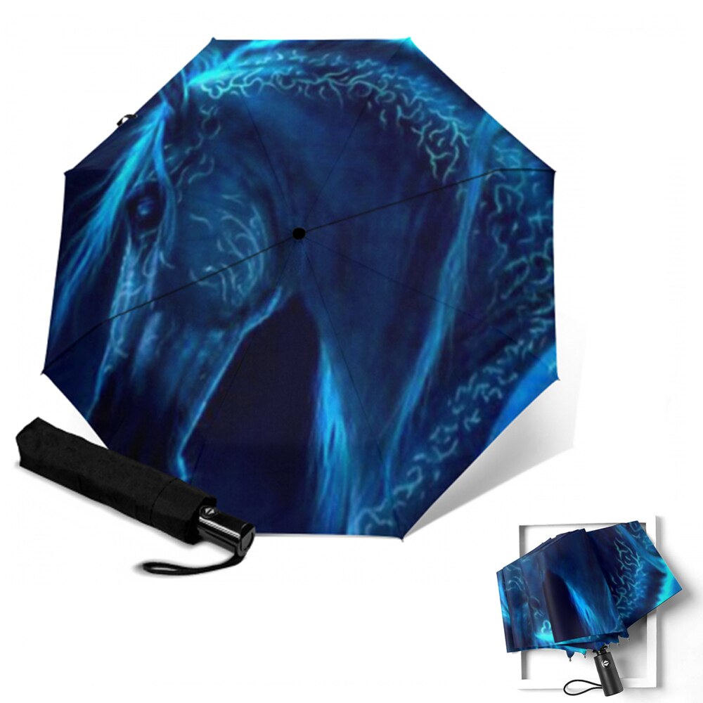 Fully-Automatic umbrella Horse Painting Parasol UV protection Aluminum Alloy Umbrellas Guarda Chuva Paragua Rain Gear: YSA2101