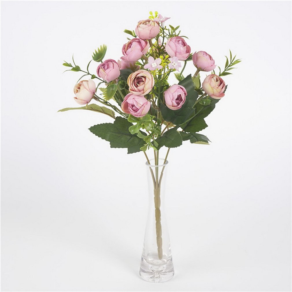 Artificial Rose Flower Ball Fabric Plastic Simulation Flower Centerpiece For Wedding Decor Road Lead Table Flower Bouquet DIY