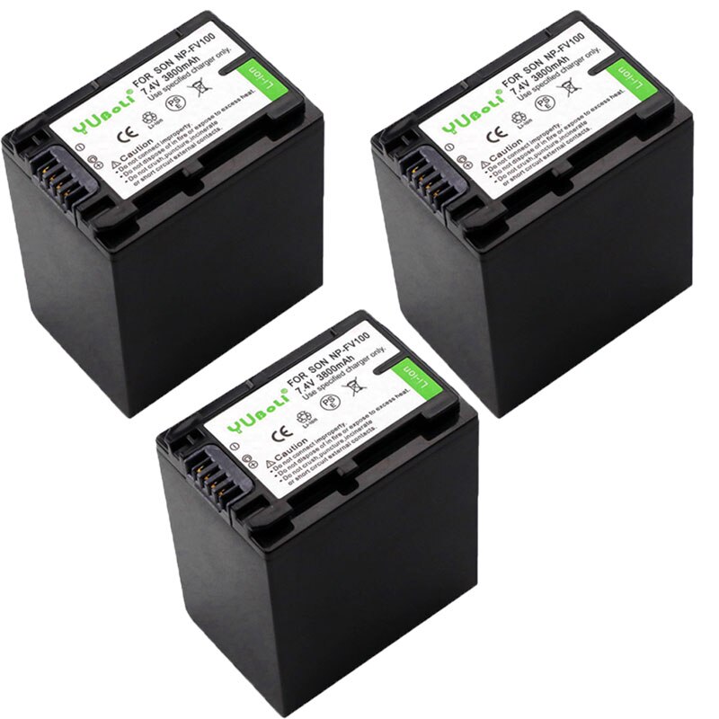 5PCS/LOT bateria NPFV100 NP-FV100 NP FV100 Battery Batteries for Sony NP-FV30 NP-FV50 NP-FV70 SX83E SX63E: 3battery