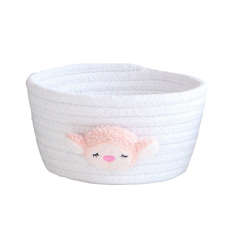 Cotton Rope Storage Baskets With Animals Shape Baby Dirty Clothes Laundry Basket Handmade Weaving Desktop Sundries Organizer Box: 1-6