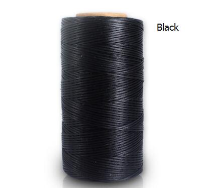 260 M/Roll 0.8 Mm Gewaxt Leer Draad Wax Katoenen Koord String Riem Touw Bead Voor Diy Handwerk Tool hand Stiksels Draad: black