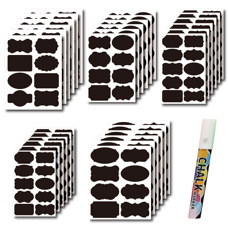 Chalkboard Labels Bulk Erasable Chalk Board Jar Labels Removable Waterproof Blackboard Sticker Label for Jars Glass Bottle Kids