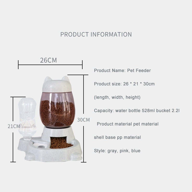 2.2l automatische voerbakken voor honden en katten, voor drinkwater, 528ml flessenbakken voor kittens, slowfood-voercontainer voor huisdierenbenodigdheden