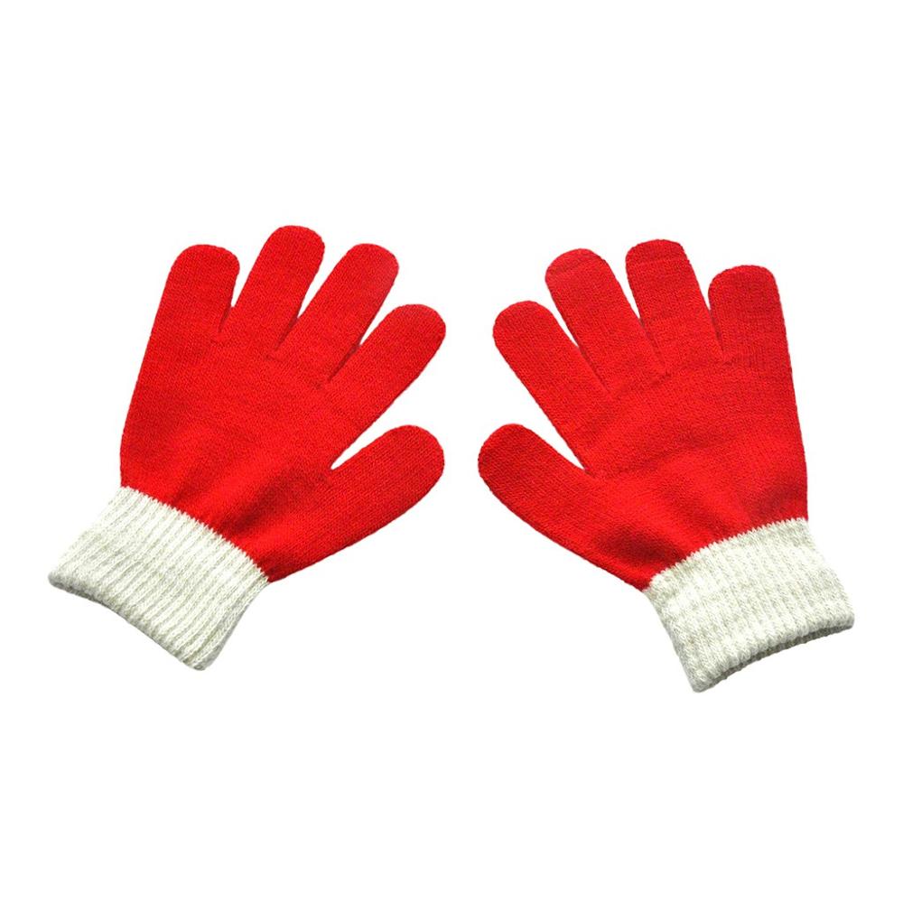 Børn børn magiske vinterhandsker colorblock fuldfinger varme strikede handsker solid bomuldsblandinger bløde handsker & xs: Rød