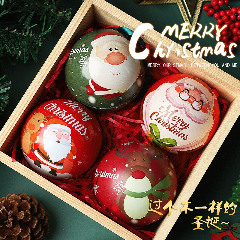 7 cm juletræ indretning kugle slik jar opbevaring xmas træ hængende bolde ornament indretning jul slik dåser kugle børn