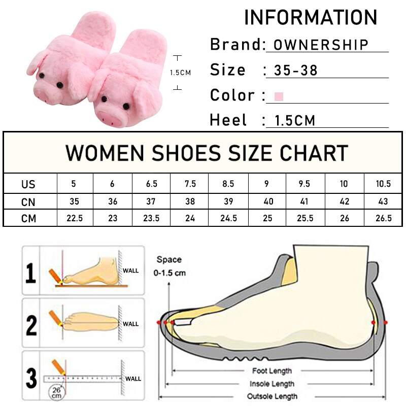 Winter Frauen Warme Hausschuhe Schwein Hause Schuhe Frau Innen Flache Damen Bequeme Schuhe Weibliche Pelzigen Mädchen Nette Rosa Tropfen