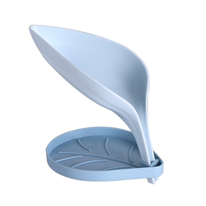 Porta sapone Doccia Scatola Di Immagazzinaggio di Sapone Accessori per il Bagno di Scarico Vassoio Cremagliera Pugno libero di Drenaggio Scatola di Plastica pasta Mensola A Muro Foglia: Blu