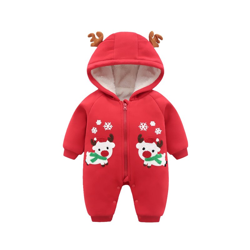 weihnachten Baby strampler Overall freundlicher Schnee Tragen Winter Junge Mädchen Bekleidung Verdicken Baumwolle Oberbekleidung Mantel jacke Weihnachten