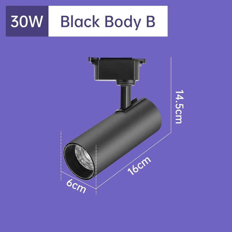 Luz de pista led 12w 20 30 40 cob luzes de pista trilho lâmpada de alumínio trilho luminária ponto luz para casa: RGB / Preto