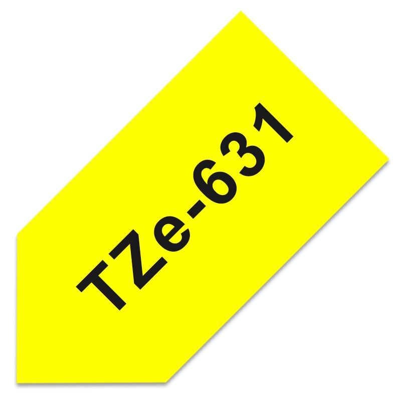 TZe-231 Label Tapes for Brother P-touch 12mm Tape 1PCS TZe 231 Black on White tze Tape Compatible for Brother PTH100 PTD210: black on yellow