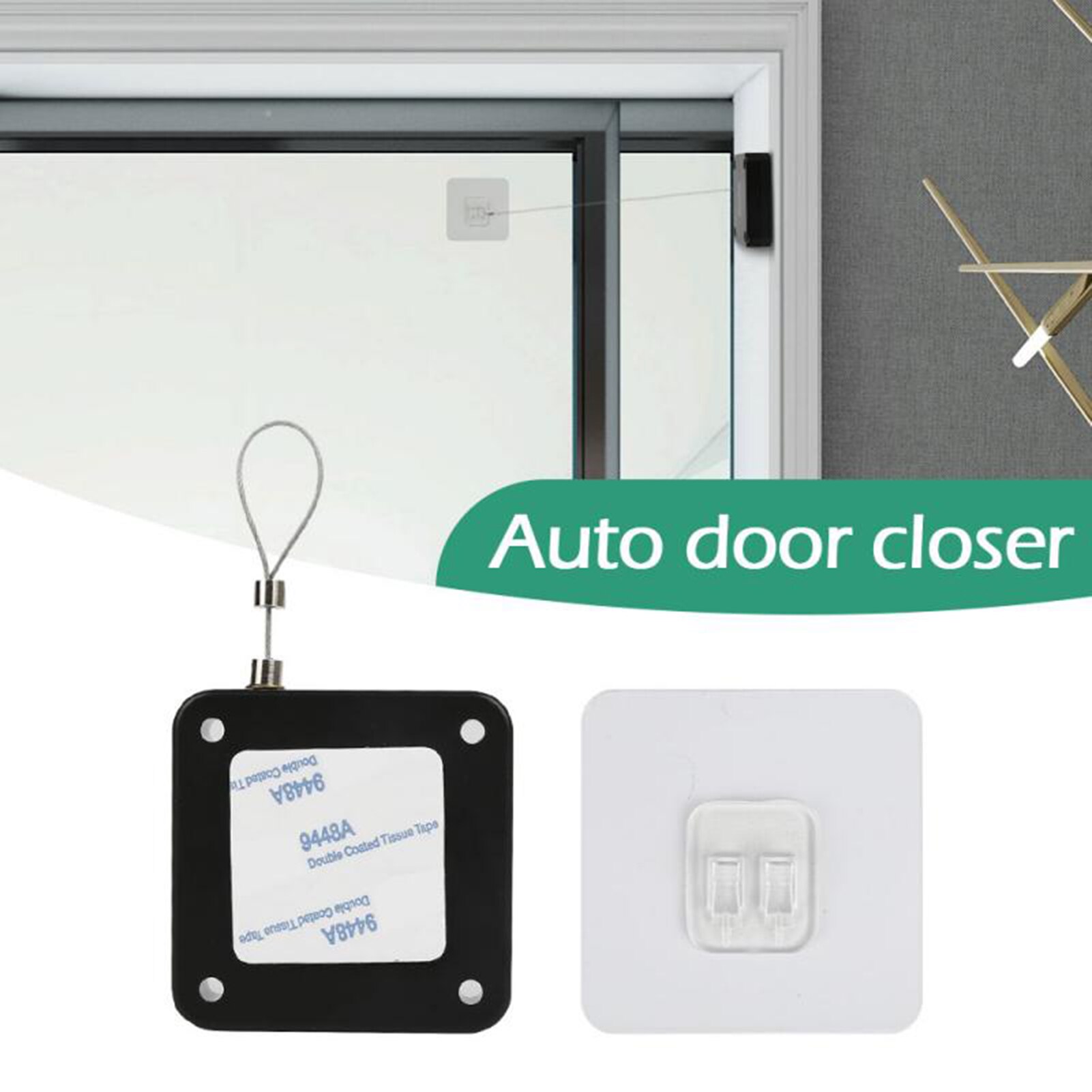 Ferme-porte automatique fermeture-porte automatique sans poinçon support de fermeture-cordon automatique fermeture-porte automatique pour portes facile à installer