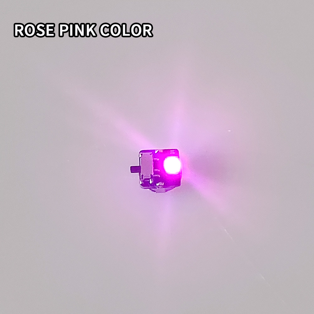 1 st mini superljusbrytare kontrolllampa led enstaka lampor modell gör-det-själv trådlös belysningsmaterial diorama kit: Lila