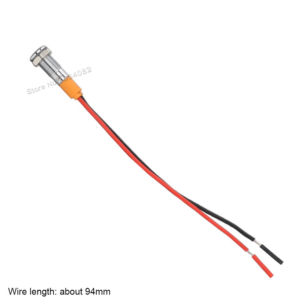 6mm Metal Indicator light LED Signal Lamp Warning light with Wire 6V 12V 24V 220V 110V Red yellow green blue white Waterproof