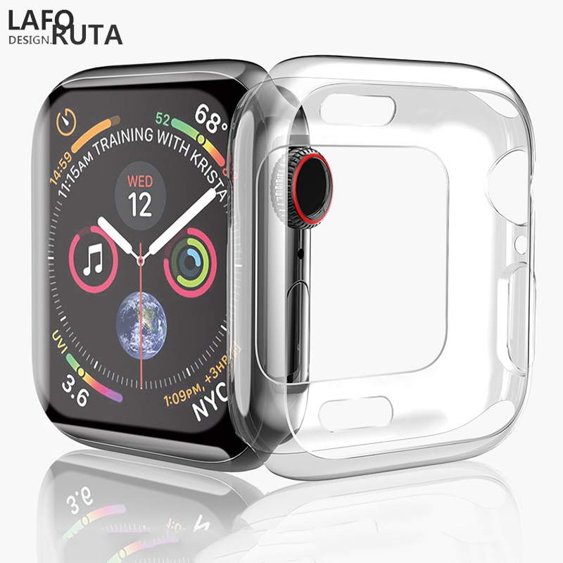 Laforuta Cover Case voor Apple Horloge 5 4 44mm 40mm Transparante TPU Zachte Siliconen beschermhoes voor iWatch serie 4 Case Cover