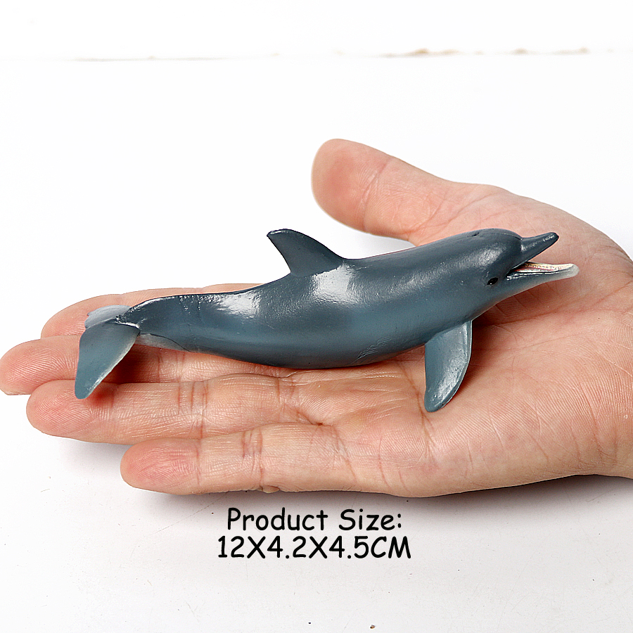 Realistic Sea Animals Figurines Orca Squid Sharks Dolphin Turtle Sailfish Octopus Figures Miniature Education Toys for Kids: Light Grey