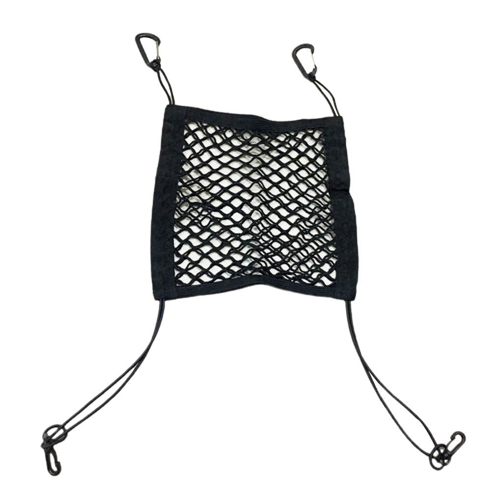 Bilsete oppbevaring mesh organizer 2 legger foran sete elastisk lastesnor nettposeholder til drikkekopp, magasin, paraply