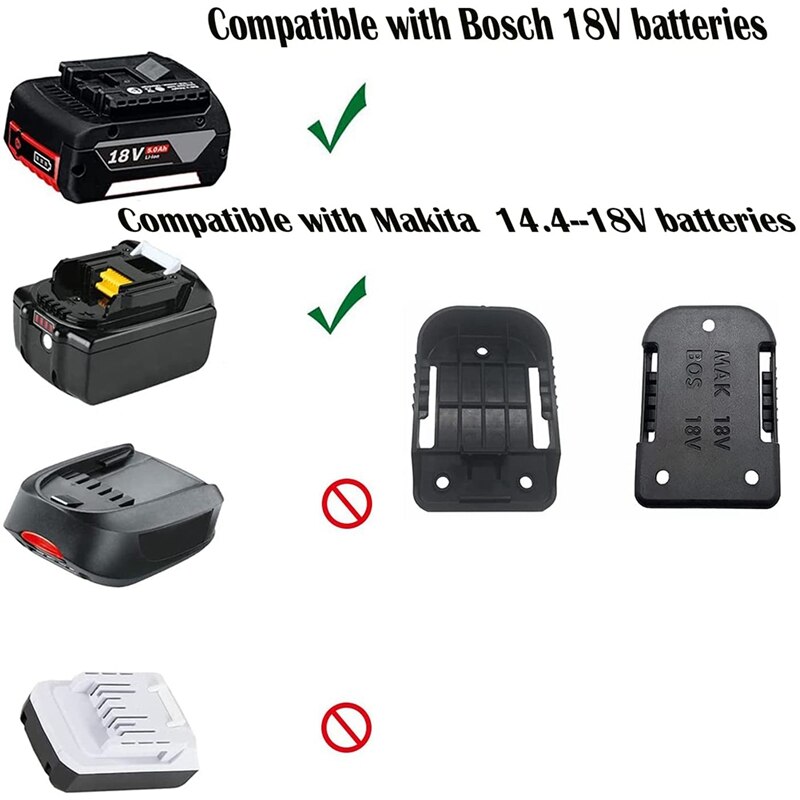 10PCS Tool Battery Holder,Cordless Tool Battery Storage Rack Compatible with Makita 18V Battery and 18V