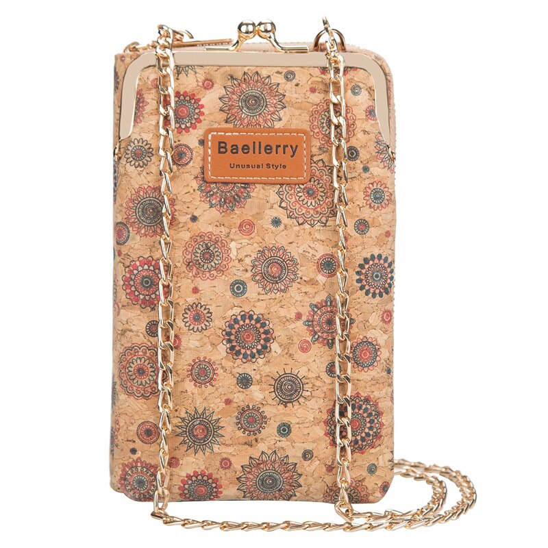 Baellerry dame lommebok håndveske myntveske mobiltelefonveske kork håndleddet veske clutch bag skulderstroppsekk: Stil 3