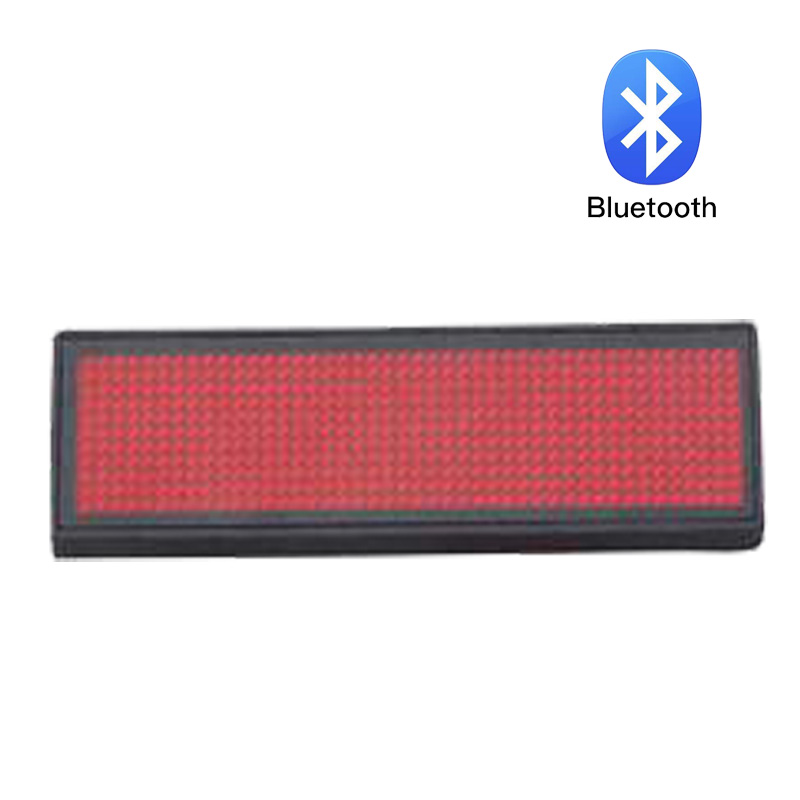 Wireless Bluetooth LED Name Badge Sign Scrolling Advertising Business Card Show Display for Message Display -Red