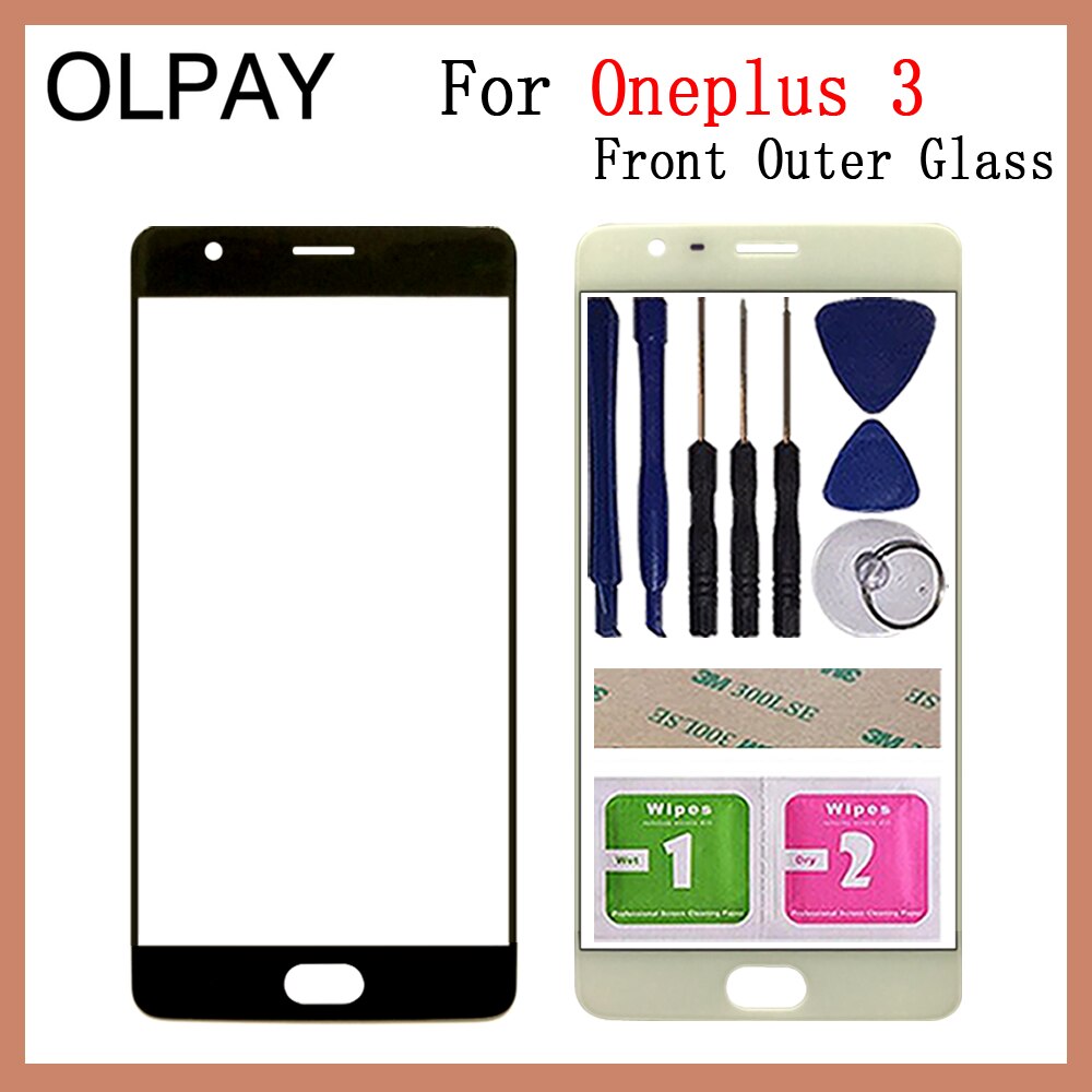 Panel Voor Outer Glas Voor Oneplus 3 A3000 A3003/3 T A3010 5.5 inch Touch Screen Top Vervanging LCD outer Lens Glas