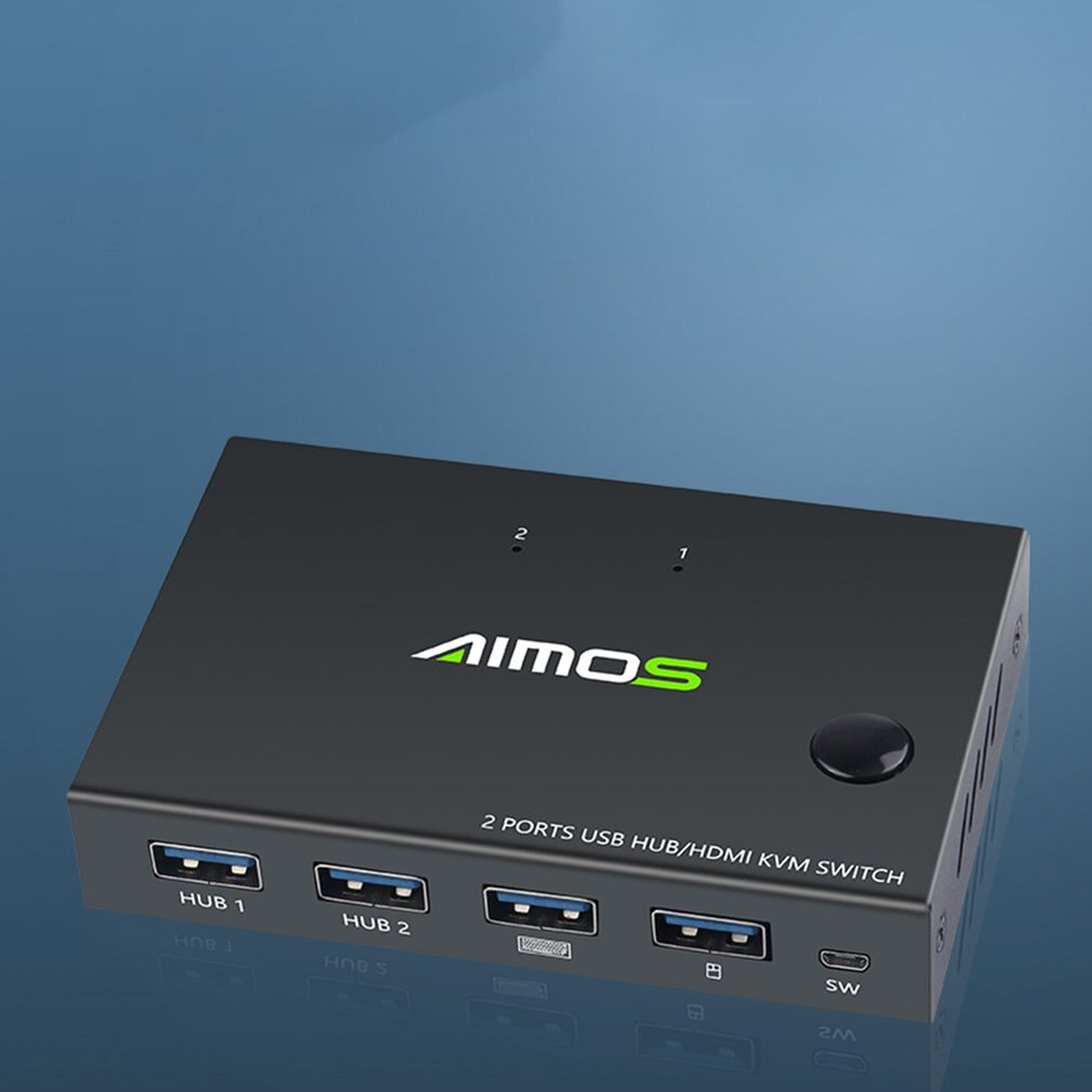 2-Port Usb Hdmi Kvm Switch Box Usb Hdmi Kvm Switch Box Video Display Usb Switch Splitter Plug And Play