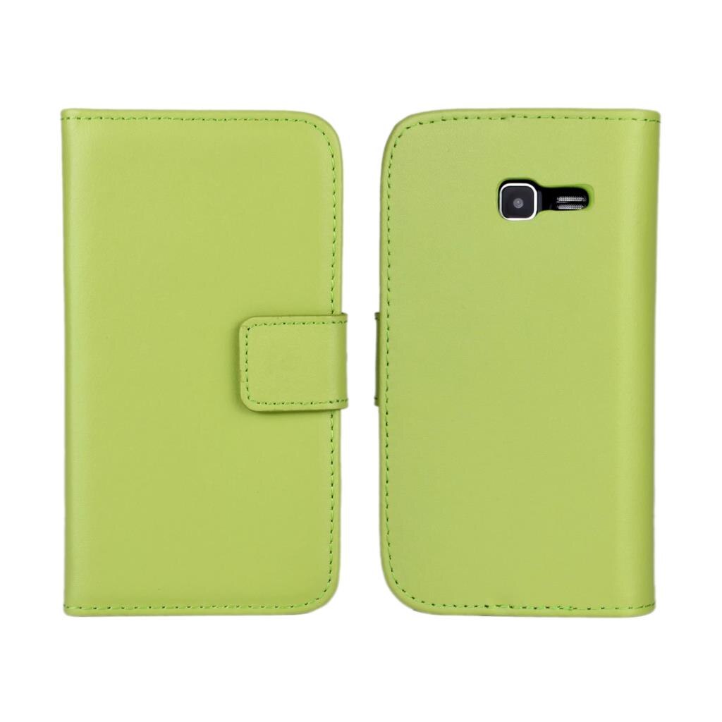 S7390 Card Holder Holster Wallet case For Samsung Galaxy Trend Lite S7390 Magnetic Flip Cover Leather case Retro Phone bags: Green