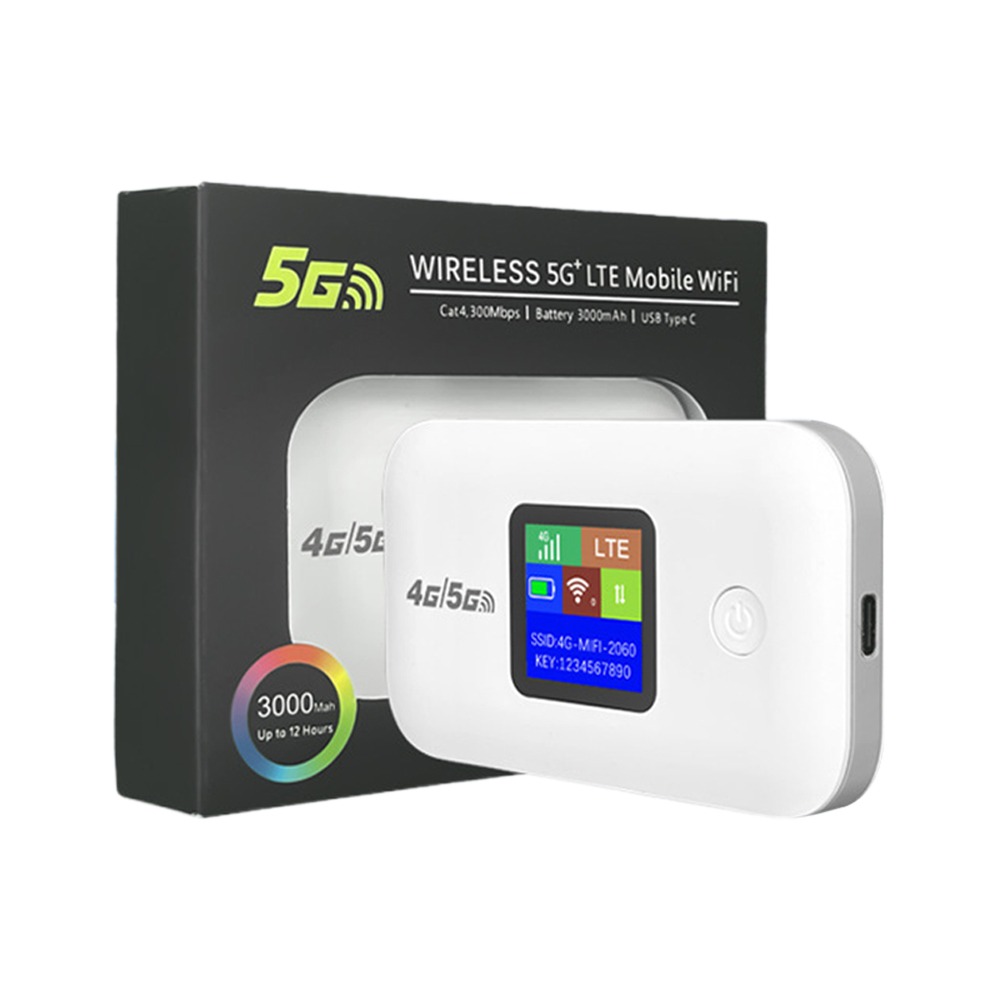 4G/5G Mobile WiFi Router Supports All SIM Cards Strong Signal Pocket WIFI Small Mobile WiFi Mobile Broadband LCD MIFI Hotspot: green