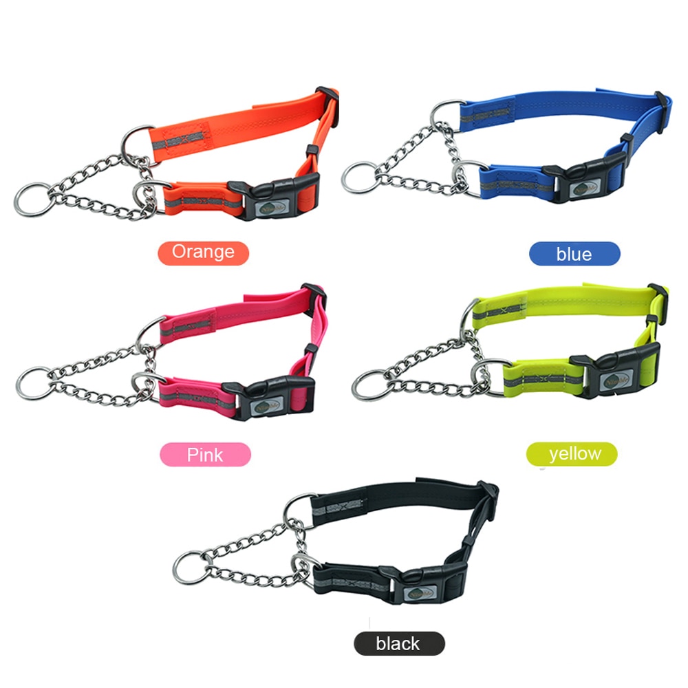 Hondenhalsband met ketting van pvc, reflecterend kussen, anti-bijt, verstelbare trainingshalsband voor grote en kleine honden, puppyproducten