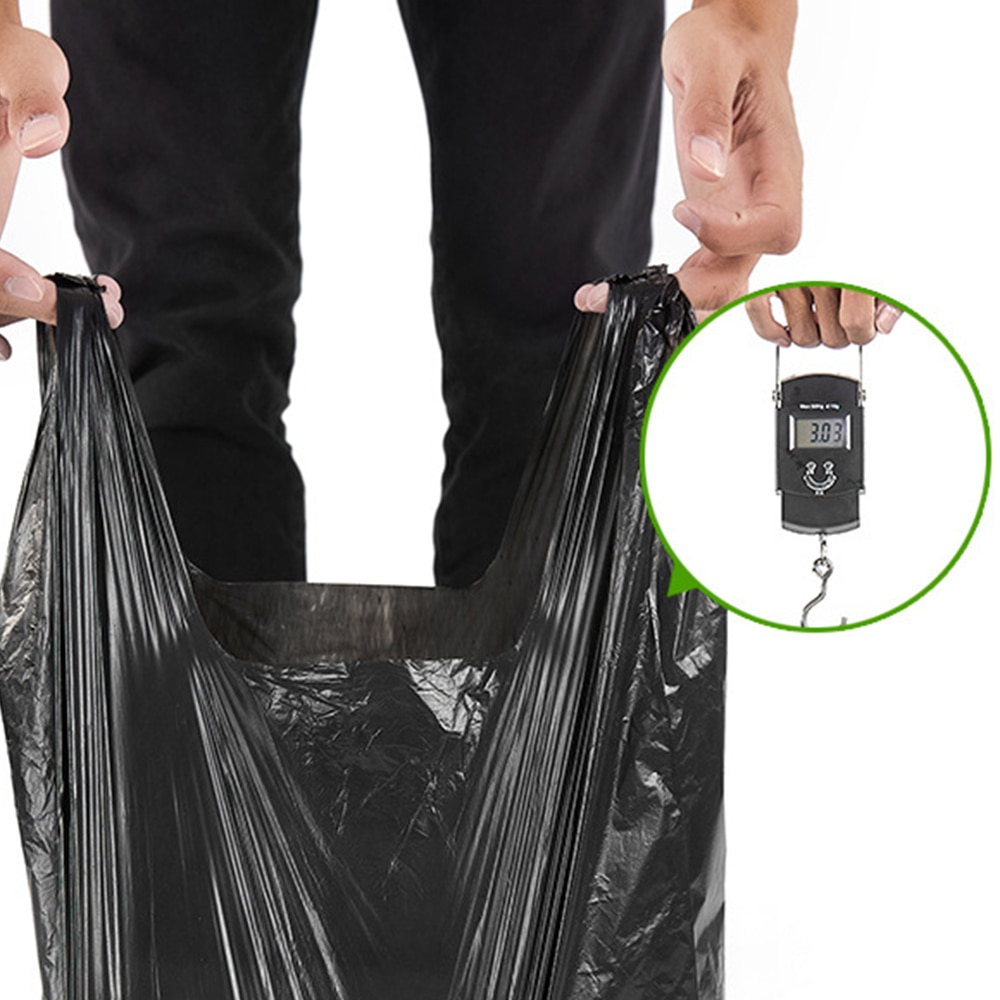 100 Pcs Schwarz Große Müll Tasche Einweg Täglichen Müll Tasche mit Griff Einzelhandel Supermarkt Einkaufen Lebensmittel Verpackung Taschen