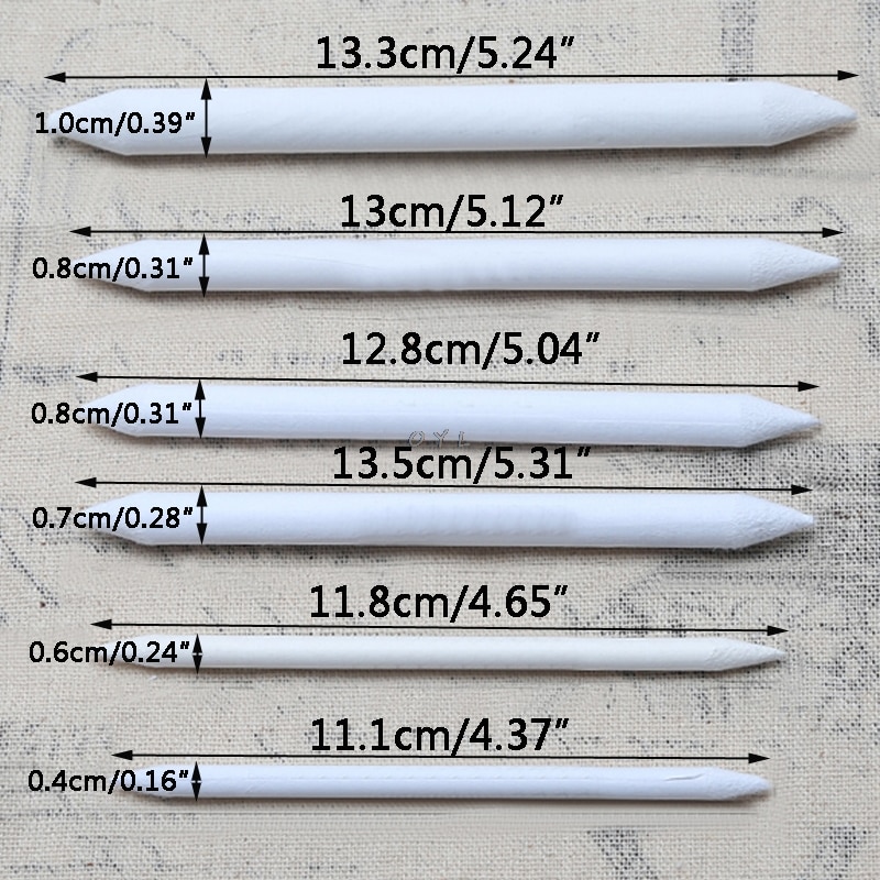 6 Stuks Blending Smudge Tortillon Stump Schets 6 Maten Art Tekening Tool Pastel