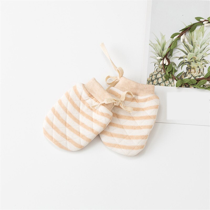 Guantes cómodos para niños, guantes de bebé de algodón orgánico suave, guantes para bebés para niños, mitones de niña, accesorios cálidos para bebés: Wide stripe