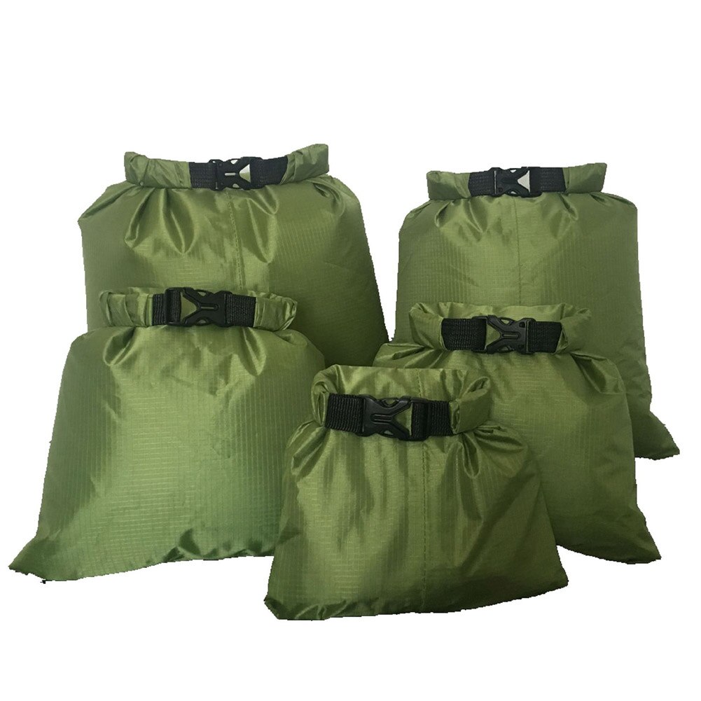Five-piece Drifting Waterproof Dry Bag Boating Camping Rafting Hiking EDF88: armygreen