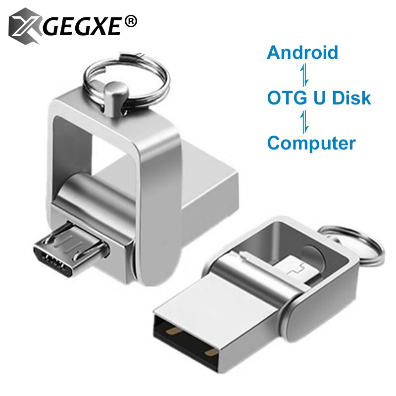 Usb Flash Drive Otg 8 Gb 16 Gb 32 Gb 64 Gb USB2.0 Pen Drive Opvouwbare Pendrive 3.0 Metalen Usb stick Voor Android