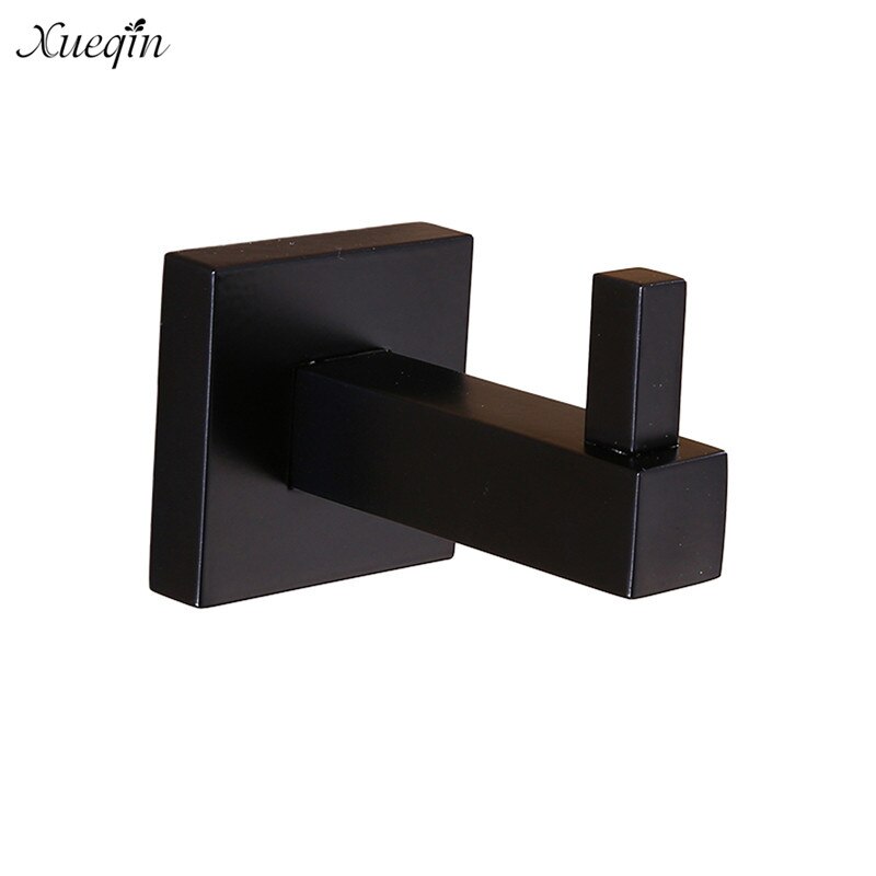 Matte Black Vierkante Handdoekenrek Wandmontage Houder Rail Tissue Roll Toiletborstelhouder Gewaad Haak Badkamer
