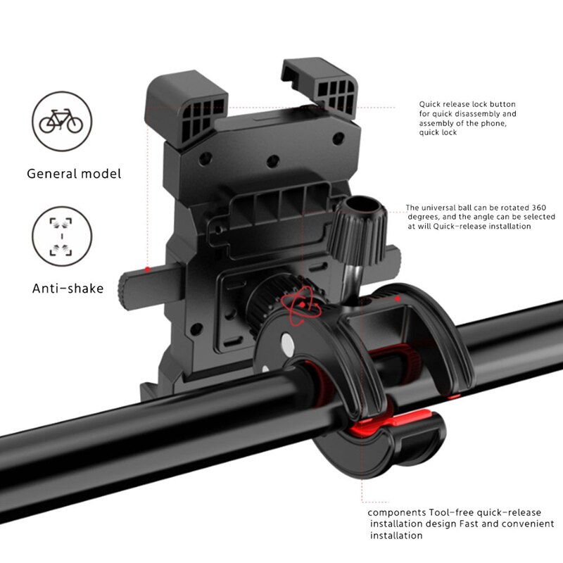 Auto Lock Rijden Mobiele Telefoon Houder Fiets Motorfiets Mobiele Telefoon Houder Elektrische Fiets Mobiele Telefoon Houder