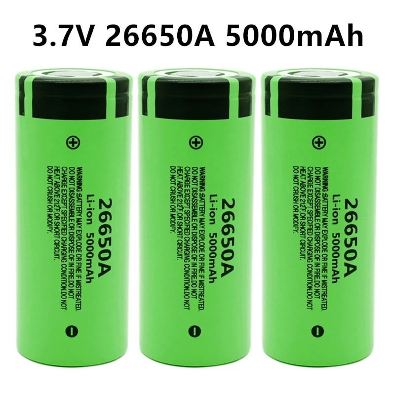 3.7V 26650 Batterij 5000Mah Li-Ion Oplaadbare Batterij Voor 26650A Led Zaklamp Zaklamp Li-Ion Batterij Batterij Batterijen