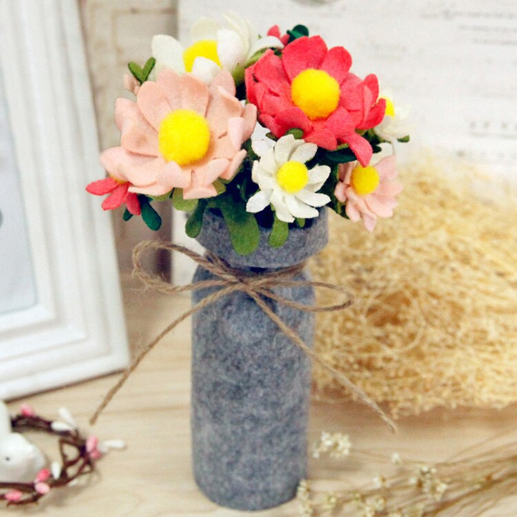 9 Styles Simulation Bouquets Felt DIY Package Free Cut Felt Cloth Handmade Wedding Flower Bridal Bouquets Decoration Home Decor: flower 7