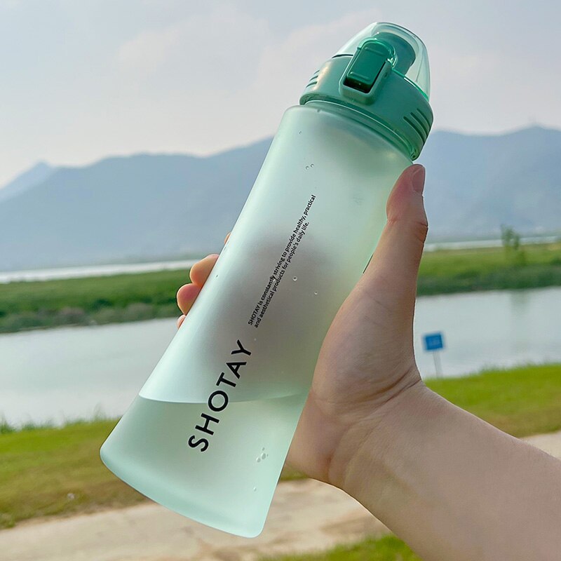 SHOTAY Water Bottle Drinking Bottle Outdoor Travel Portable Bottles Colorful Frosted Sport Bottle 500/660ml: 660ml / TGW001-Green
