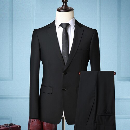 Suit Classic 2 Men's Casual Wedding Suits Men (blazer Pants) Suit 2 Piece Set Formal Man Suit Overalls Spring: 4XL