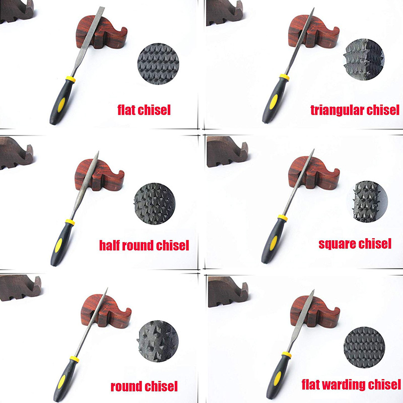 Mini juego de archivos de aguja, juego de archivos de raspa de madera con mango de goma, limas Bastard para tallar madera y productos blandos (raspa de madera, Mini)