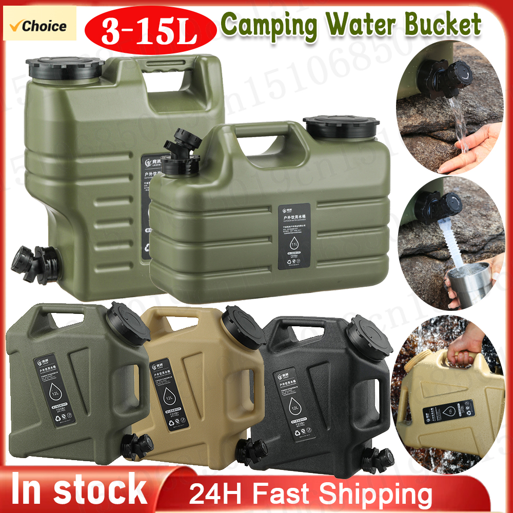 Cubo de agua para exteriores de 11/12L, bolsa de agua para acampar de gran capacidad, contenedor con grifo, tanque de agua de conducción para Picnic, senderismo, emergencia