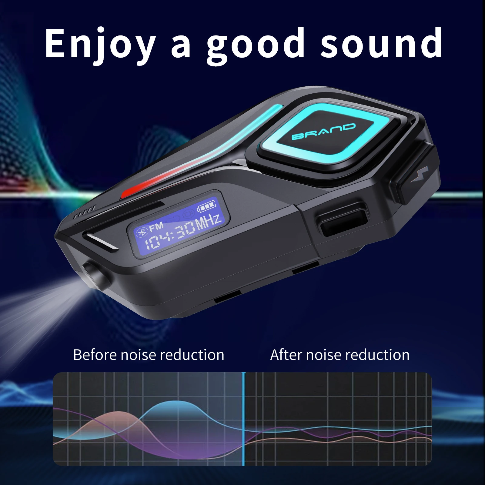 Bluetooth 5.4 casque de moto casque mains libres appel téléphone sans fil FM Radio étanche avec lampe de poche stéréo écouteur